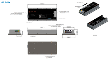 Mechanical Drawing - Artesyn Embedded Technologies LCC600 Convection/Conduction Mounting
