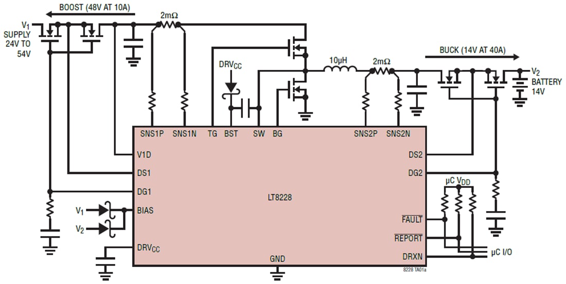 LT8228 Bidirectional Buck/Boost Controllers ADI Mouser