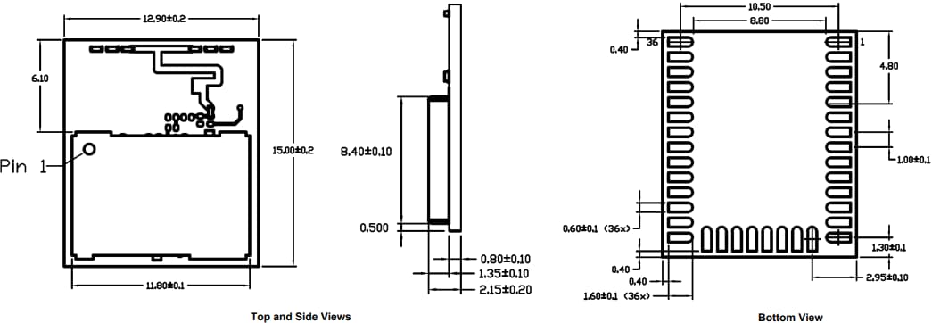 Mechanical Drawing - Silicon Labs BGM240P Modules Mechanical Drawing - Silicon Labs BGM240P Modules